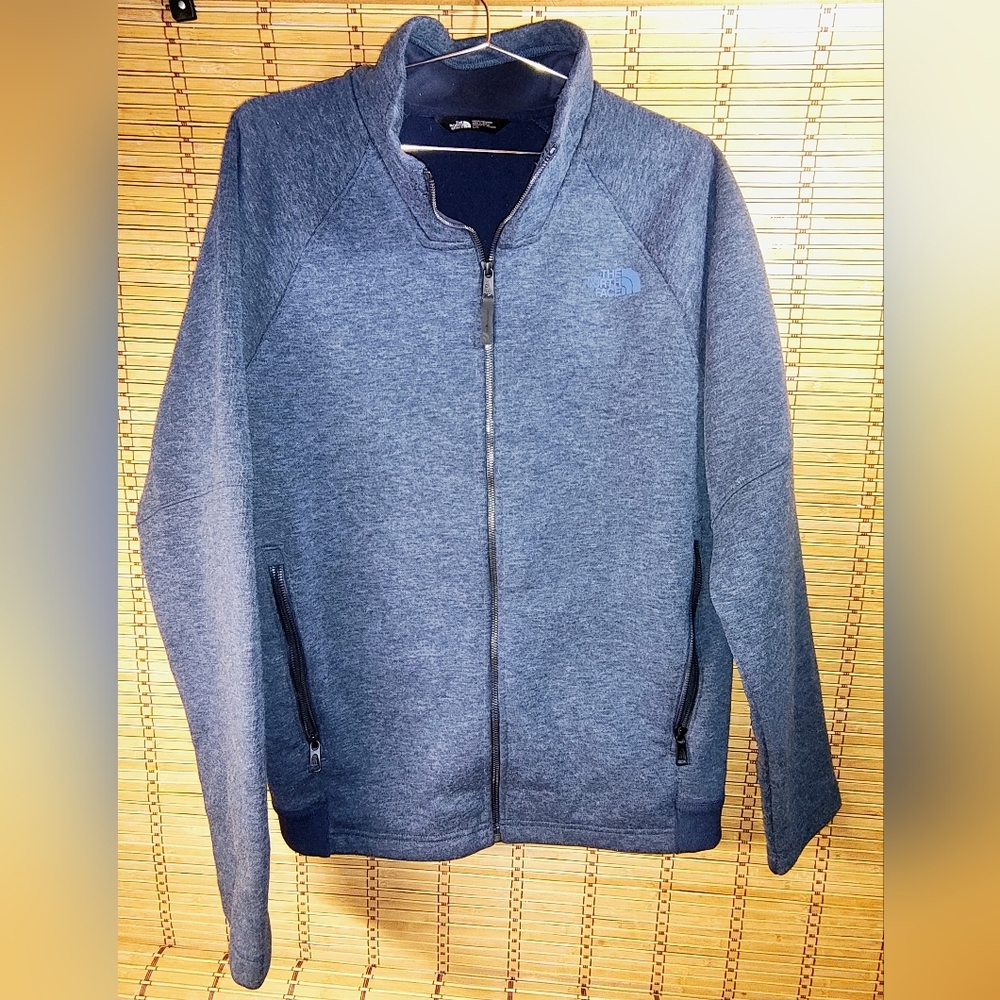 The North Face Grey is/Blue Full-Zip Jacket